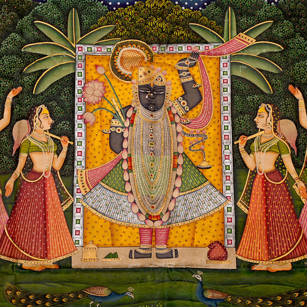 Shrinath Ji Pichwai Painting with many Jhankis 6x4