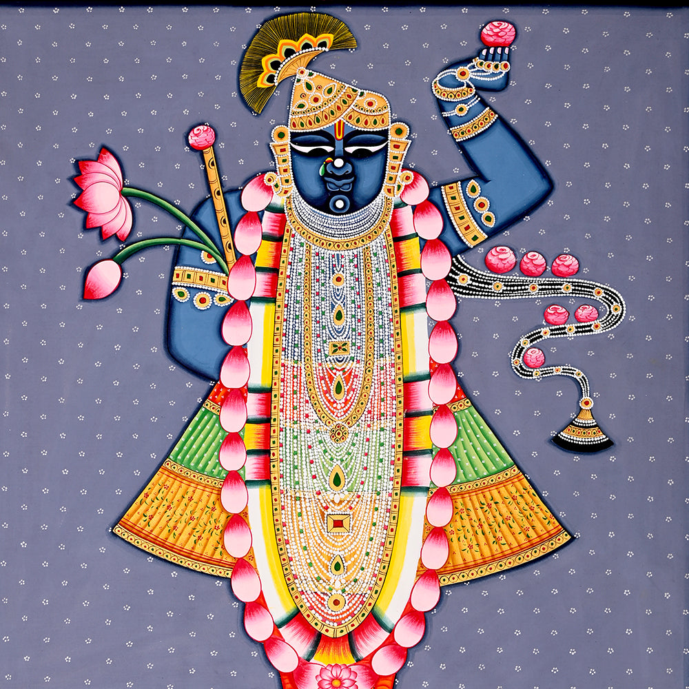 The Divine 'Gau-Charan' Shrinathji: Hand-Painted Rajasthani Pichwai