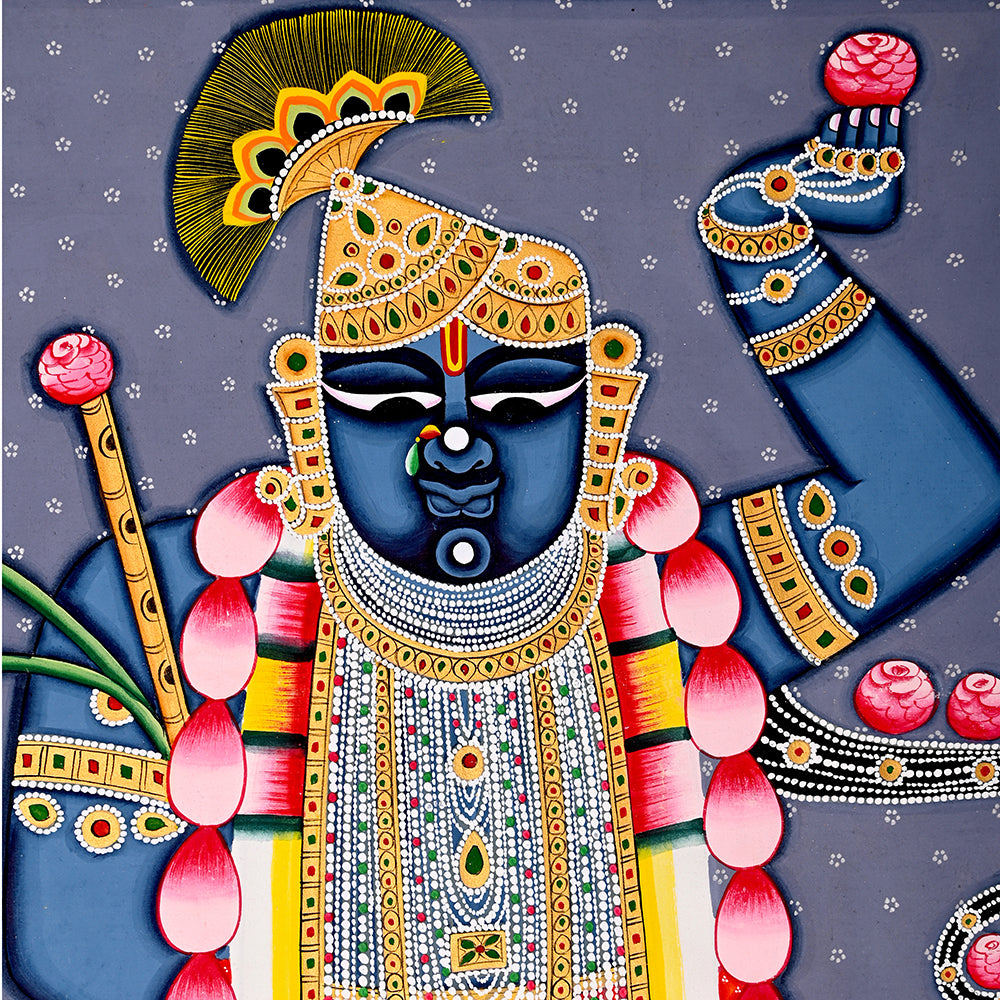 The Divine 'Gau-Charan' Shrinathji: Hand-Painted Rajasthani Pichwai